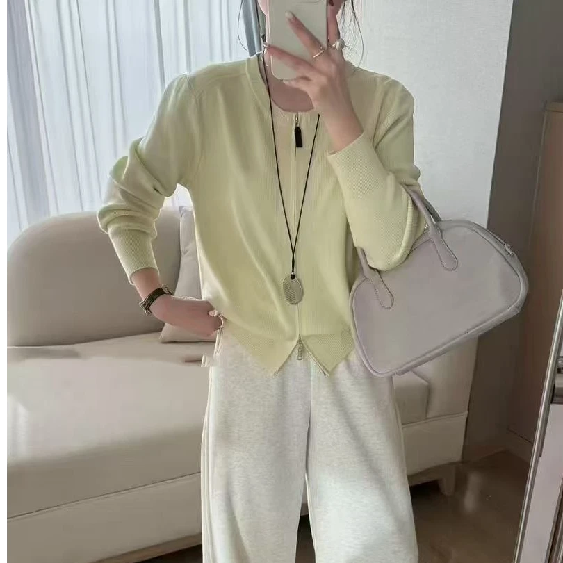 春游出行衣服2025春装新款糖果色系设计感双拉链上衣短款百搭