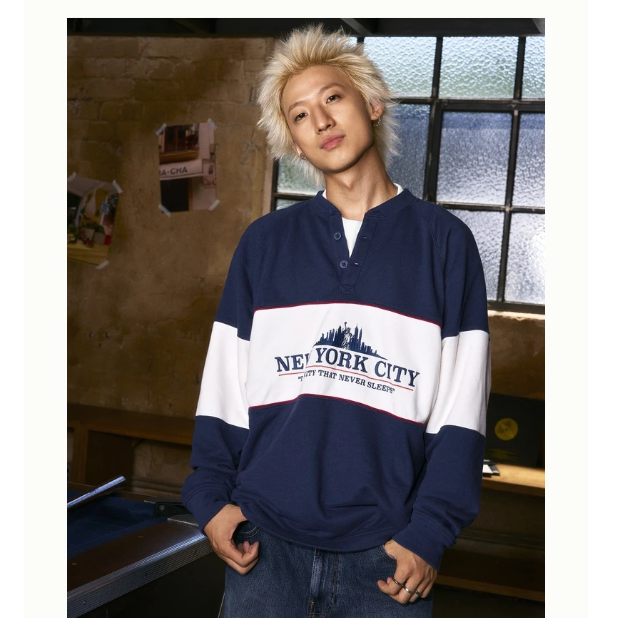 Hollister25秋冬美式毛圈布亨利领卫衣男装女装322-5197