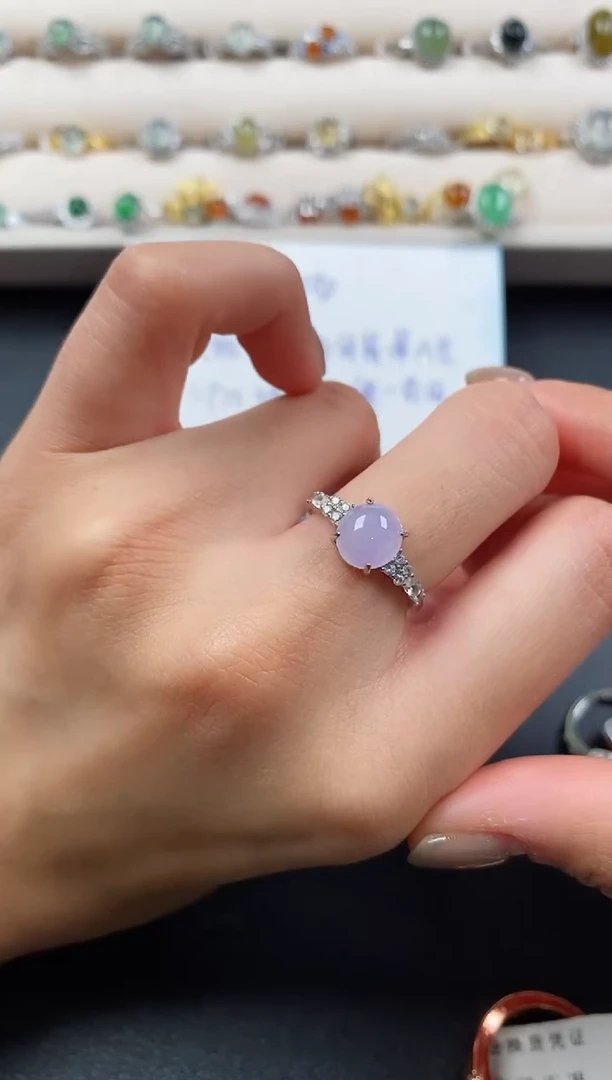 银S925镶嵌戒指翡翠777777+2