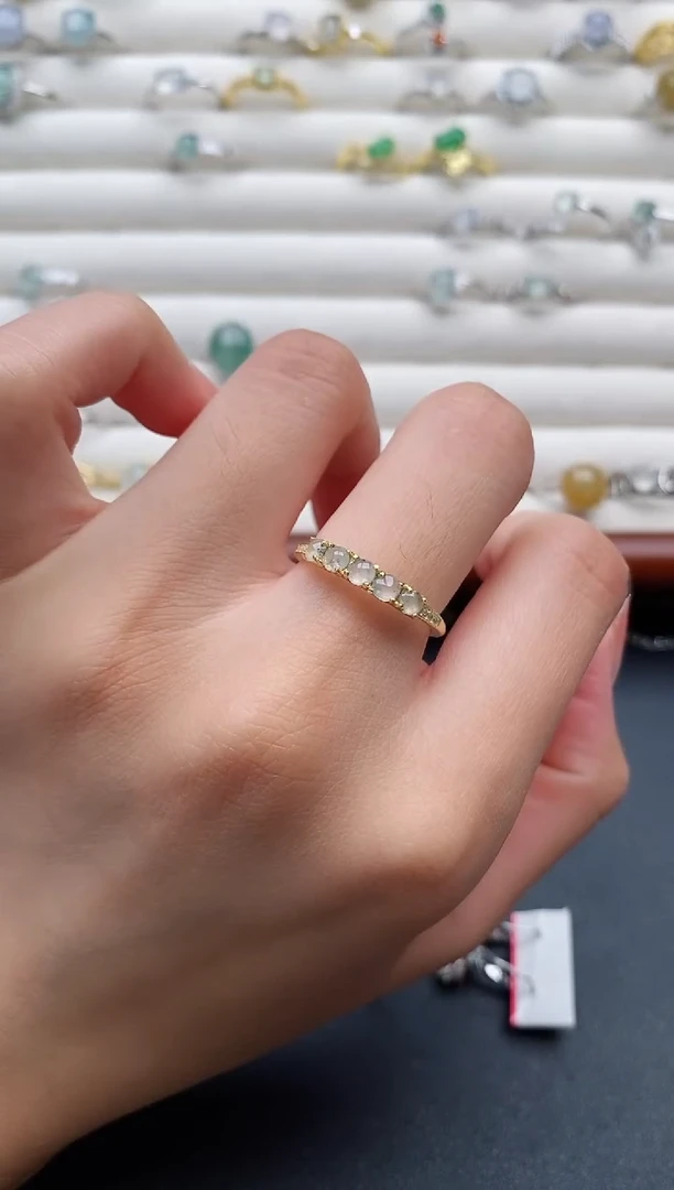 银S925镶嵌戒指翡翠22222222+8