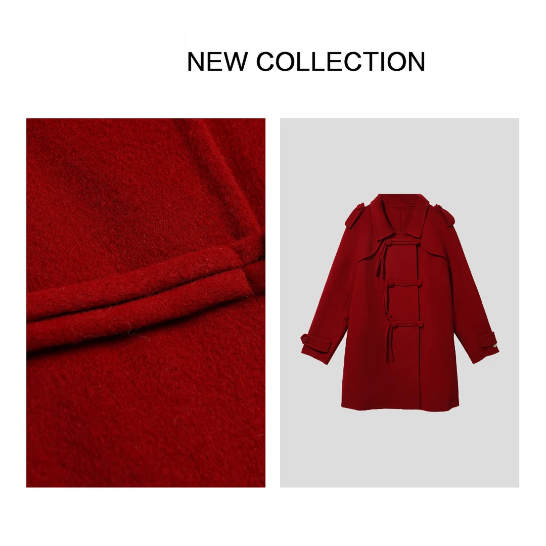 【小依专享】 S3353002 时尚商务翻领女士双面羊毛呢大衣-3002