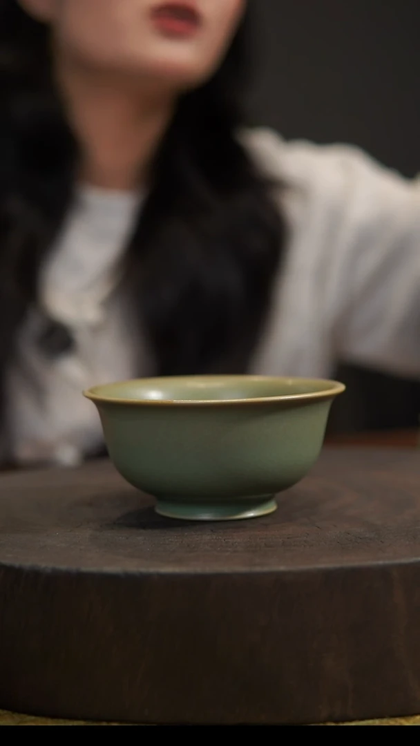 杯子清****庭压手杯 汝州原产地  原矿老釉