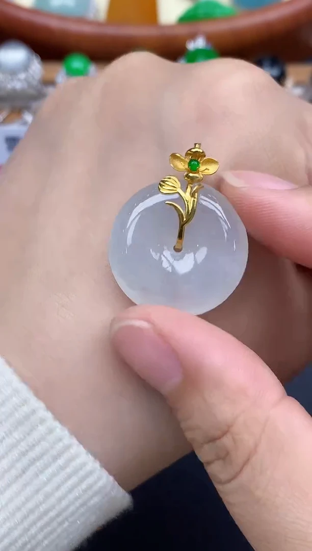 颈饰18K金镶嵌翡翠148-中国好珍宝