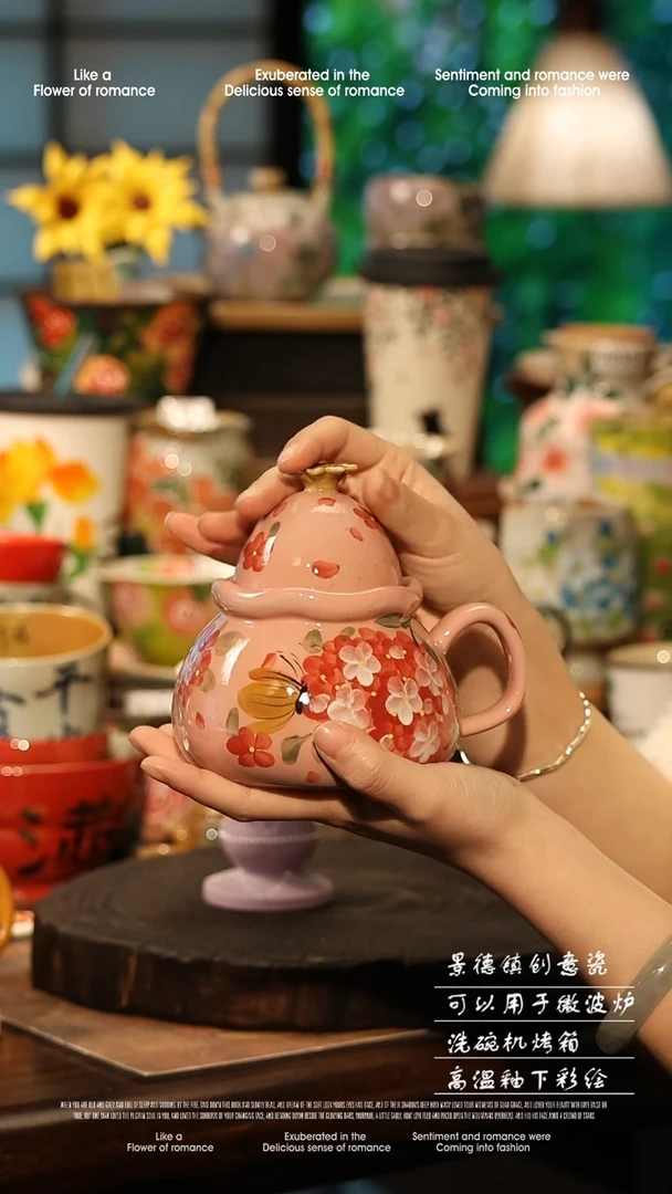 陶瓷景德镇高温釉下彩手工手绘款式