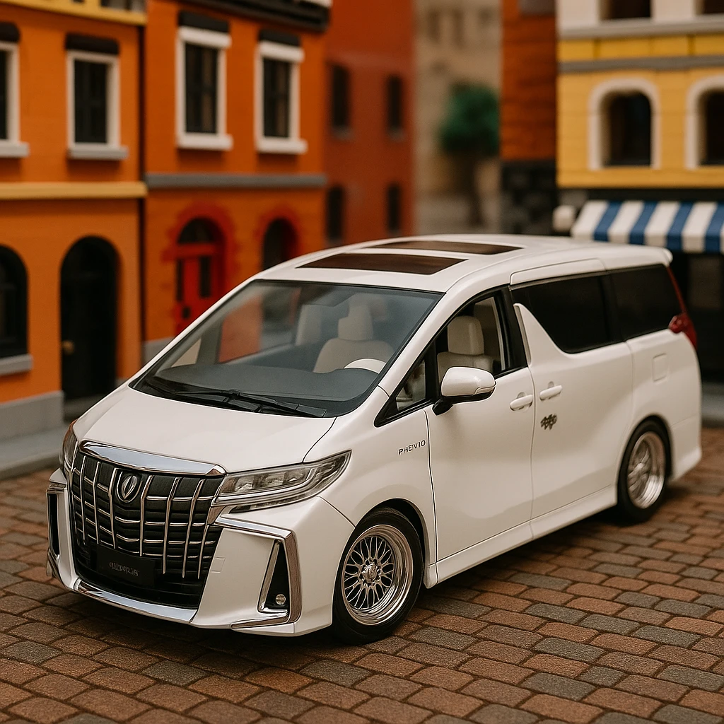 正版授权1:18丰田阿尔法自动门合金车汽车模型超大号埃尔法商务车