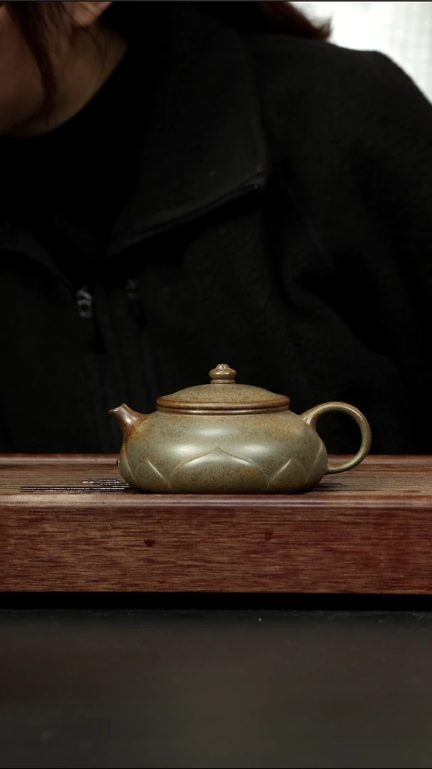 茶壶紫砂蟹壳青柴烧 寒江