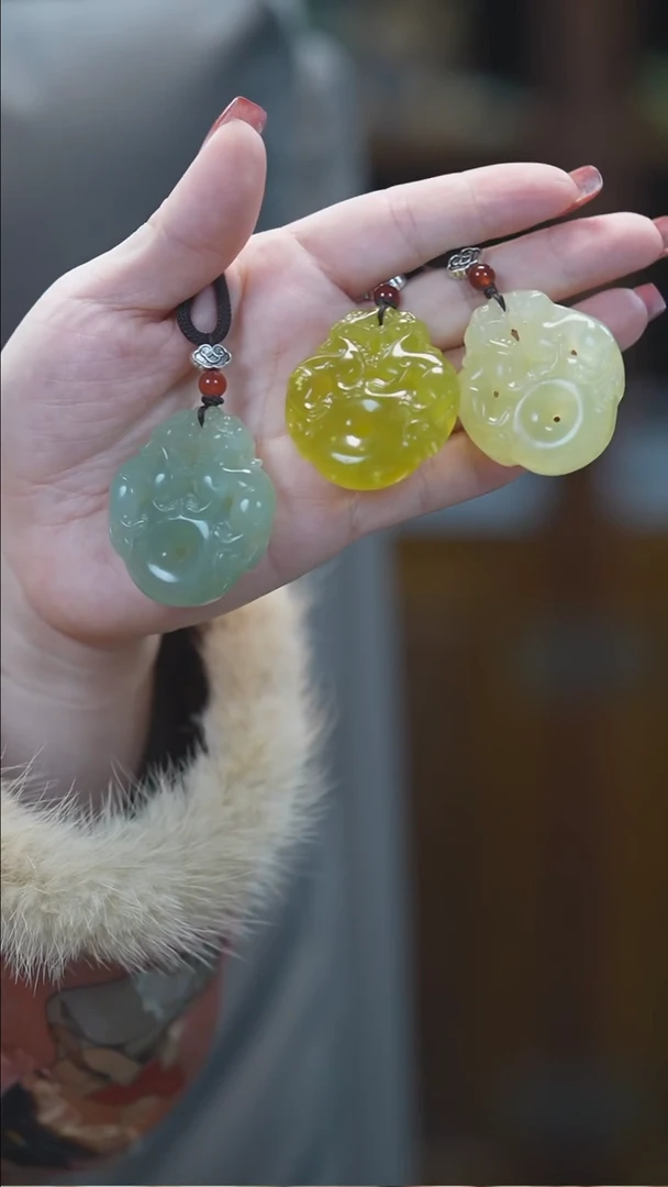 未镶嵌岫玉吊坠双貔貅平安扣多样性发货其中之一