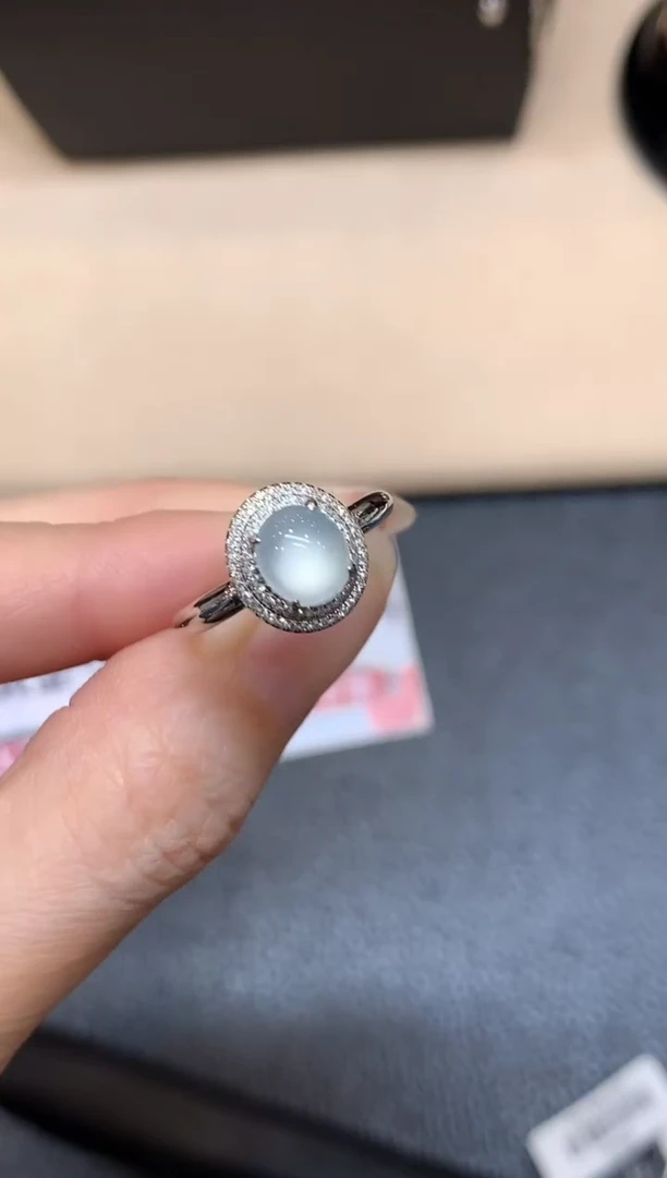 18K金镶嵌戒指翡翠14【无鉴赏期】蛋面【无服务费