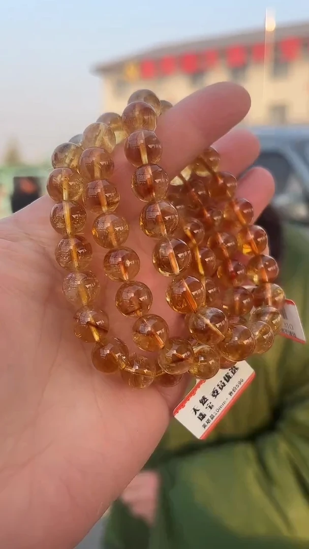 【闪购商品】黄晶手链未镶嵌天然黄塔晶手串多样性发一10mm