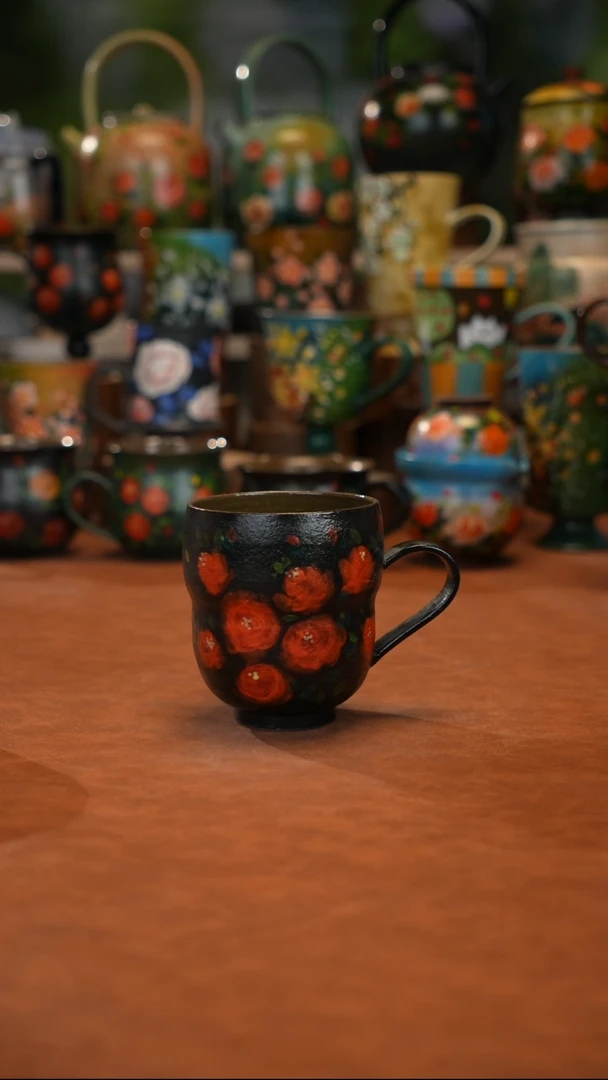 紫砂油画手绘釉下彩