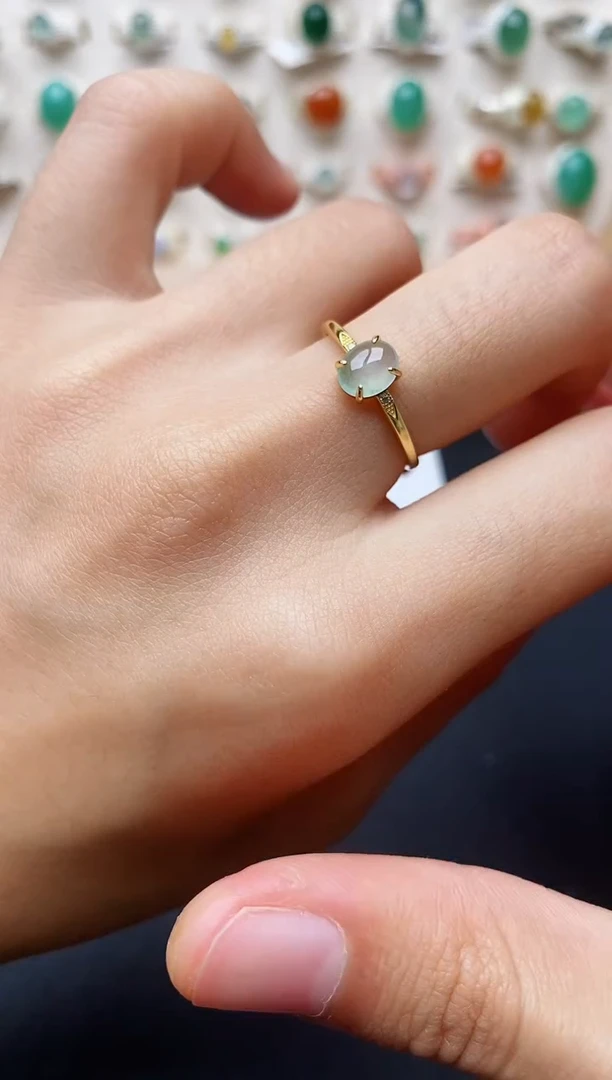 【闪购商品】翡翠戒指银S925镶嵌缅甸翡翠