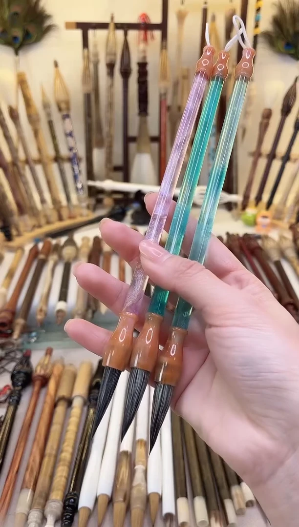 【清水试笔，拒绝蘸墨】墨琳笔庄毛笔3支亚克力