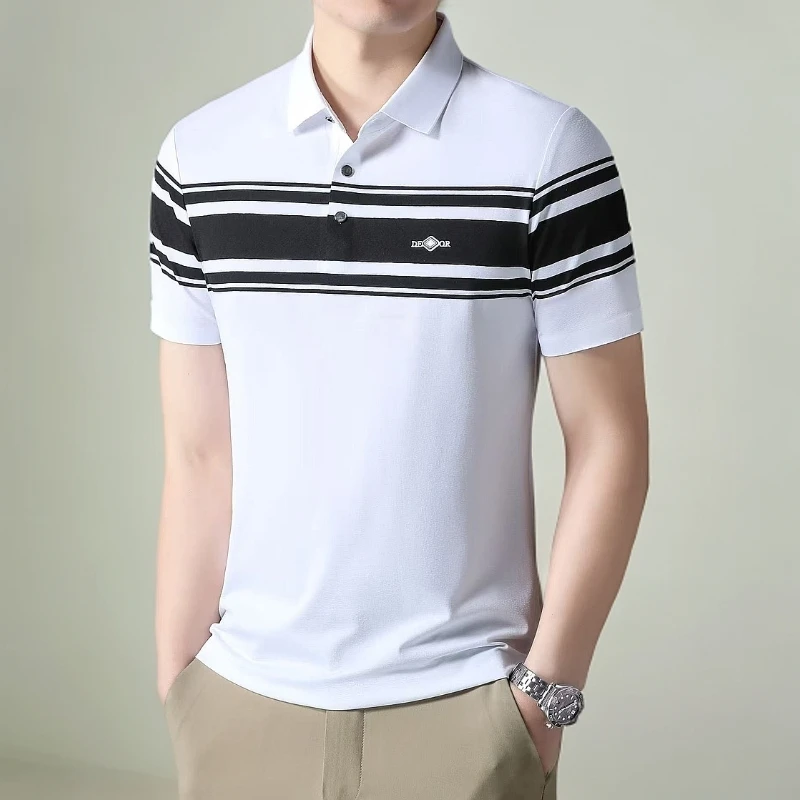 DP8060男士商务休闲T恤运动时尚百搭夏季半袖潮流修身翻领