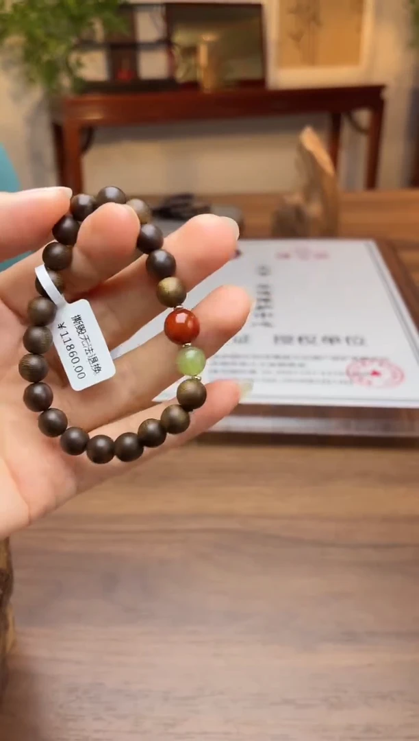 沉香手串沉香【非遗】芽庄白棋楠08单圈沉水
