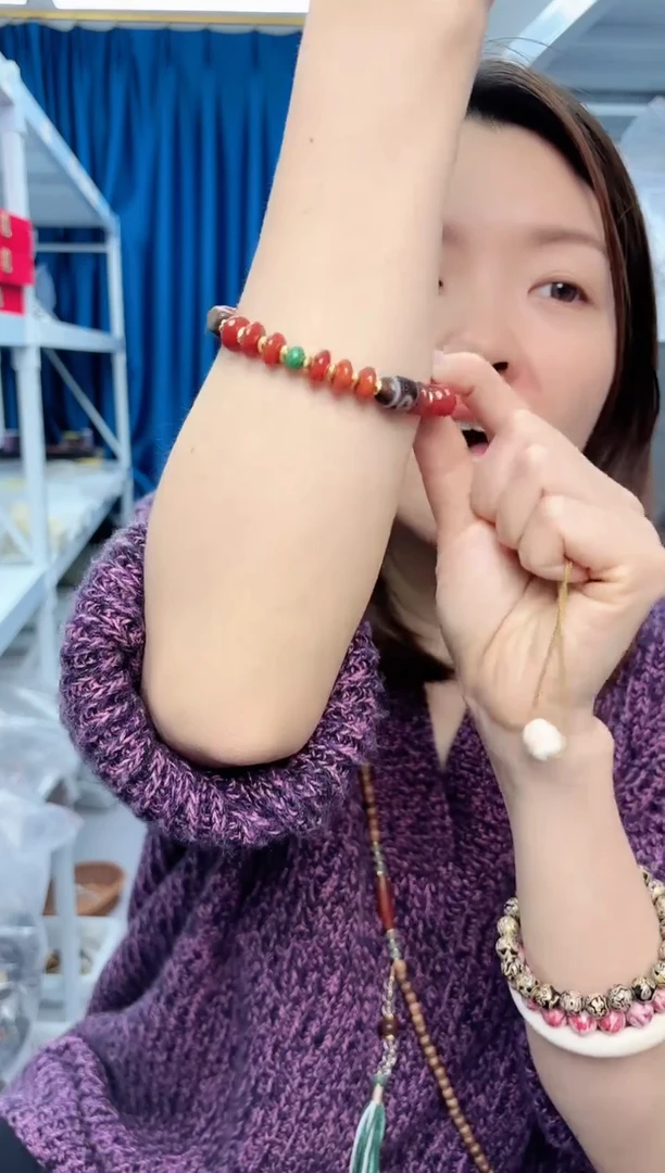 【闪购商品】玛瑙/玉髓手串合金红玛瑙度母算盘珠单圈