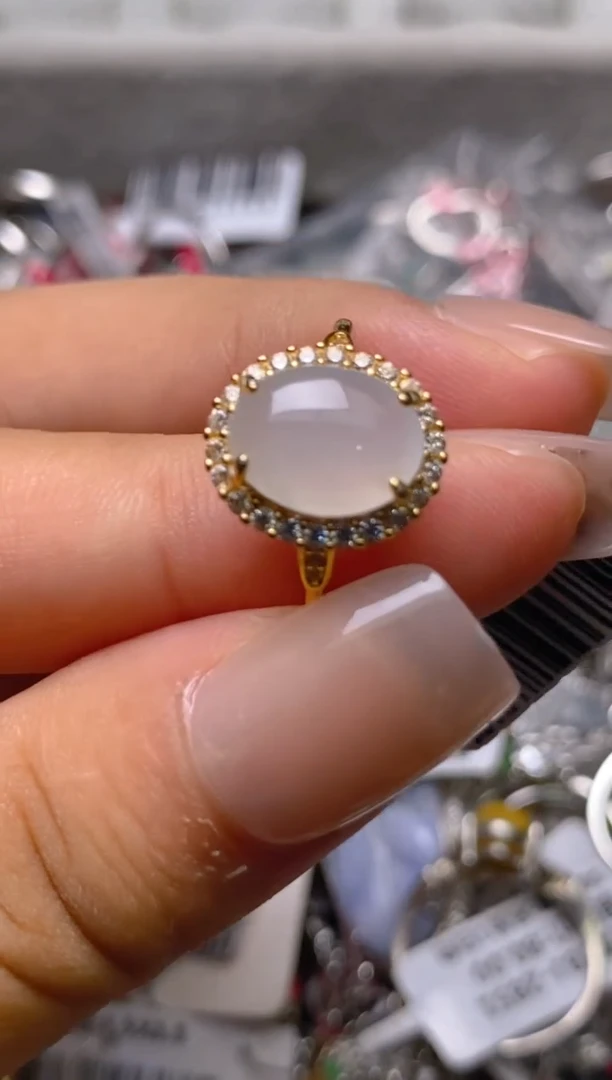 银S925镶嵌戒指翡翠百内无证书