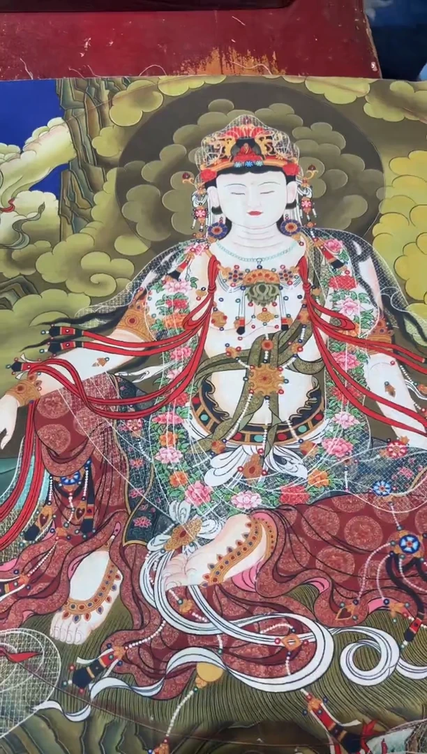 卷轴画龙妹的唐卡tk16