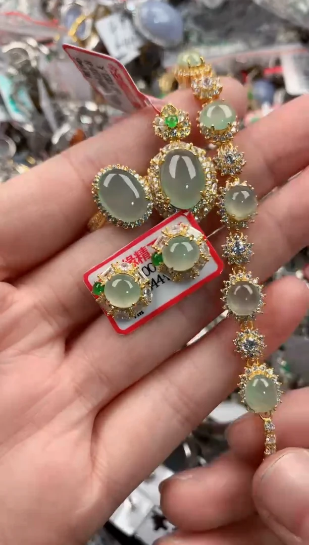 银S925镶嵌戒指翡翠333----1