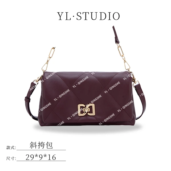 【Elin定制】2025年秋冬新款女包时尚设计单肩包BF-68369-帝国红