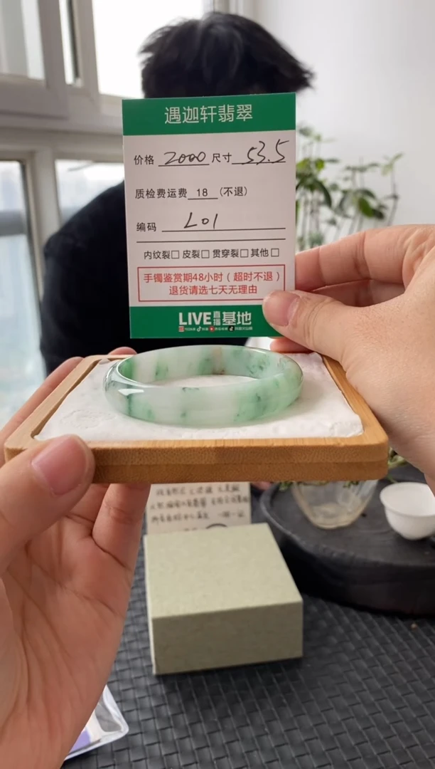 未镶嵌手镯翡翠L01 圈口53.5