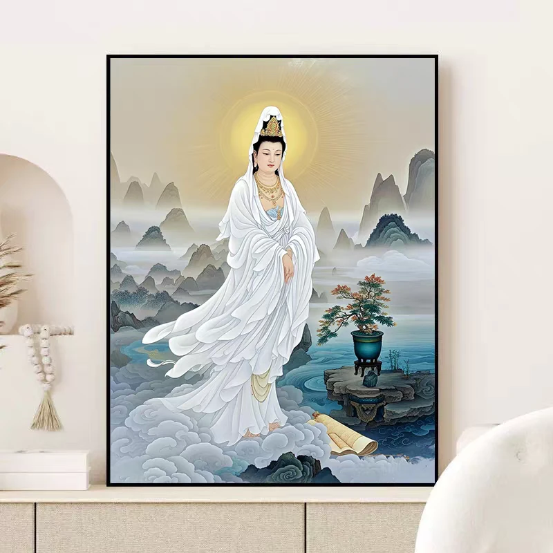 DMC十字绣绣花-白衣观音2025爆款十字绣新款客厅刺绣最新款高档