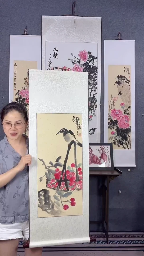 国画113*40吴铁成手绘卷轴