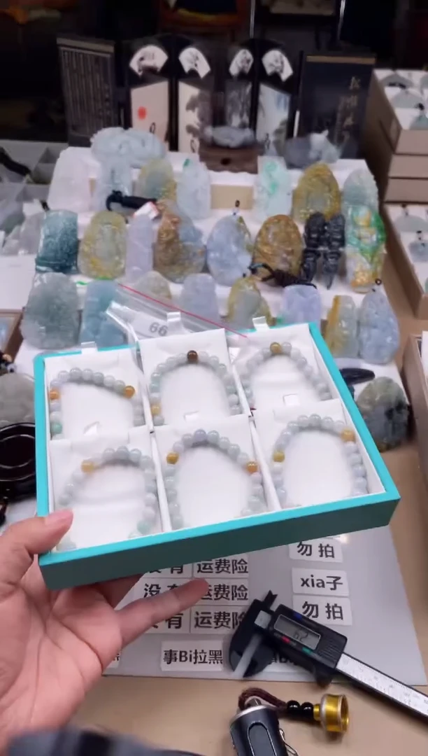 【闪购商品】翡翠颈饰未镶嵌天然缅甸A货翡翠微瑕多样性发一手链66