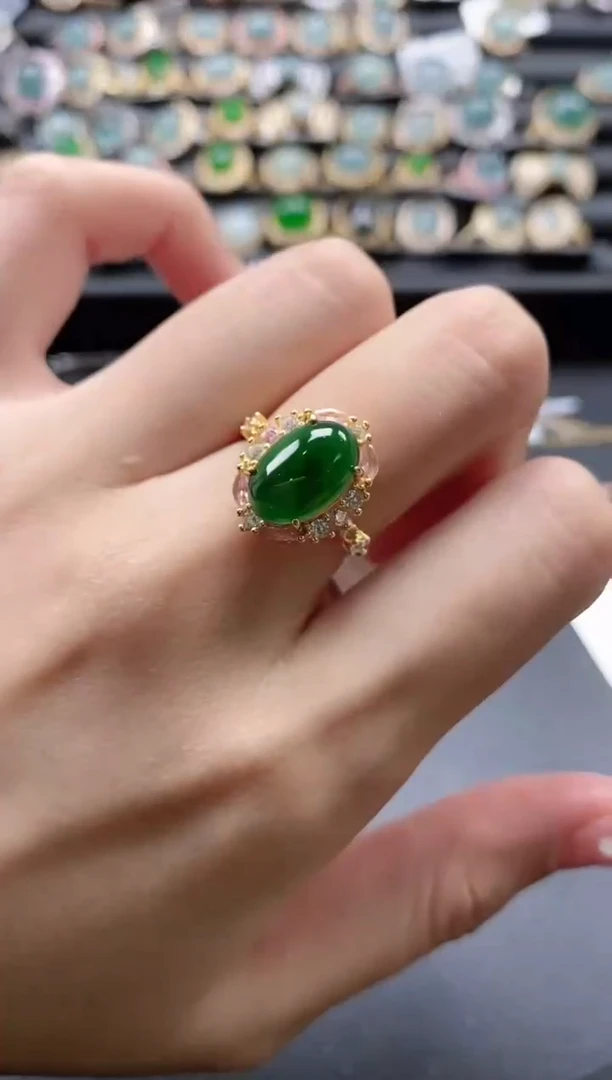 【闪购商品】翡翠戒指银S925镶嵌51511