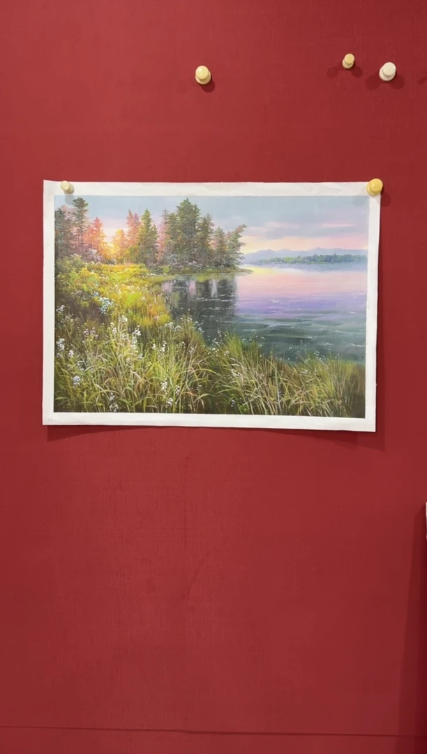 油画【原创·保真·带证书】朝鲜画家纯手绘油画作品--顺丰包邮--