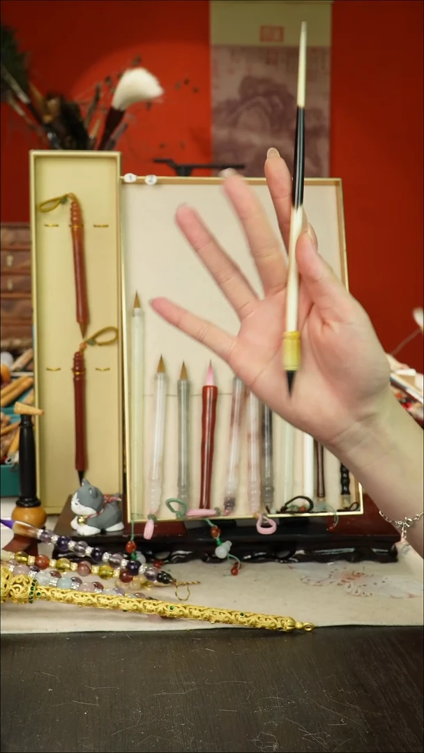 196号闪孤品高货毛笔链接 清水试笔 蘸墨不退