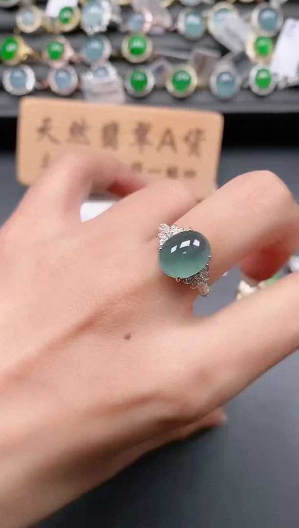 银S925镶嵌戒指翡翠1111