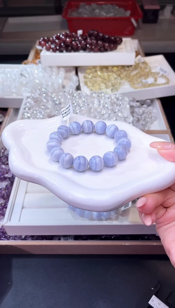 玛瑙/玉髓/未镶嵌多样性发一蓝纹玛瑙14mm