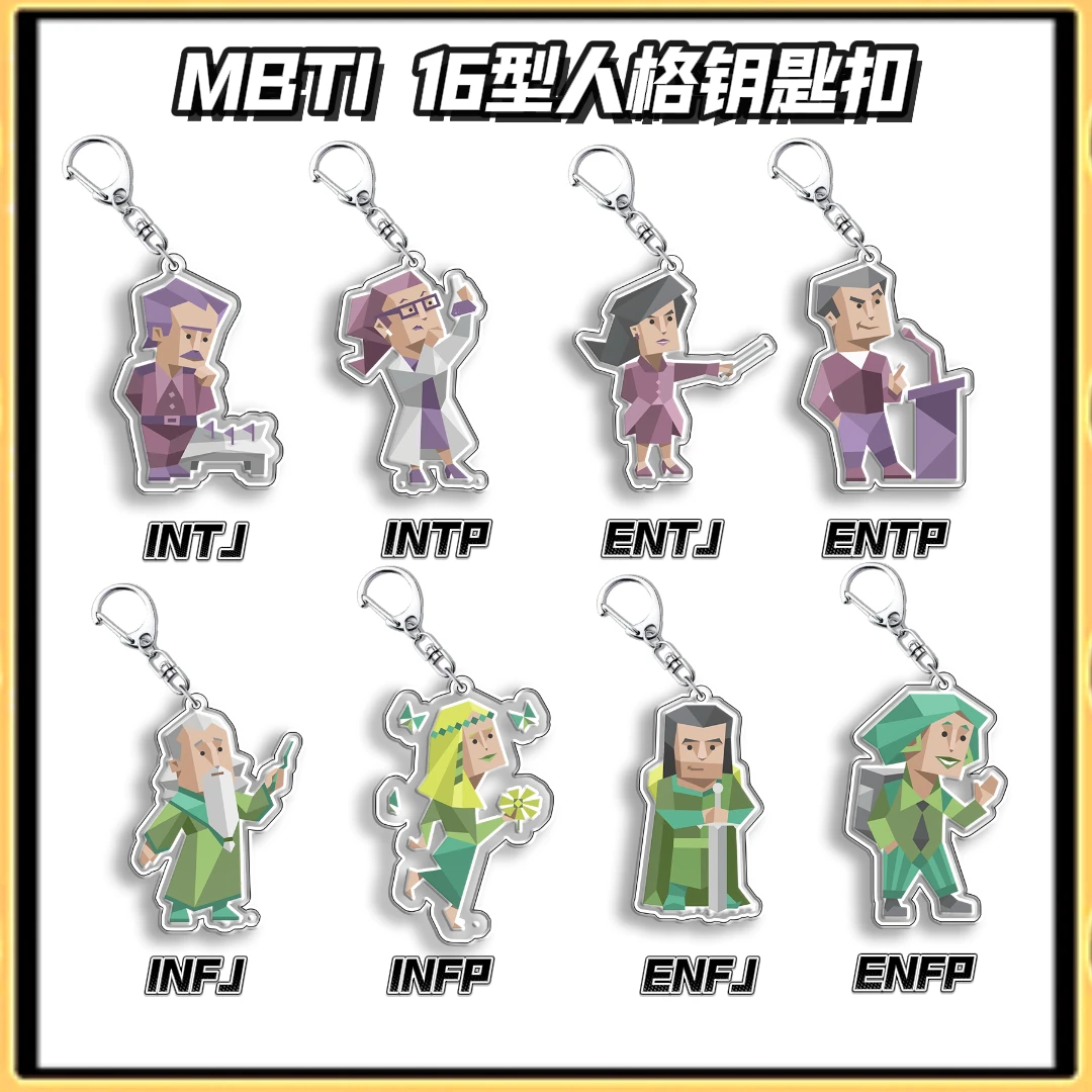 MBTI16型人格钥匙扣周边绿老头挂件亚克力挂件送朋友闺蜜小画家