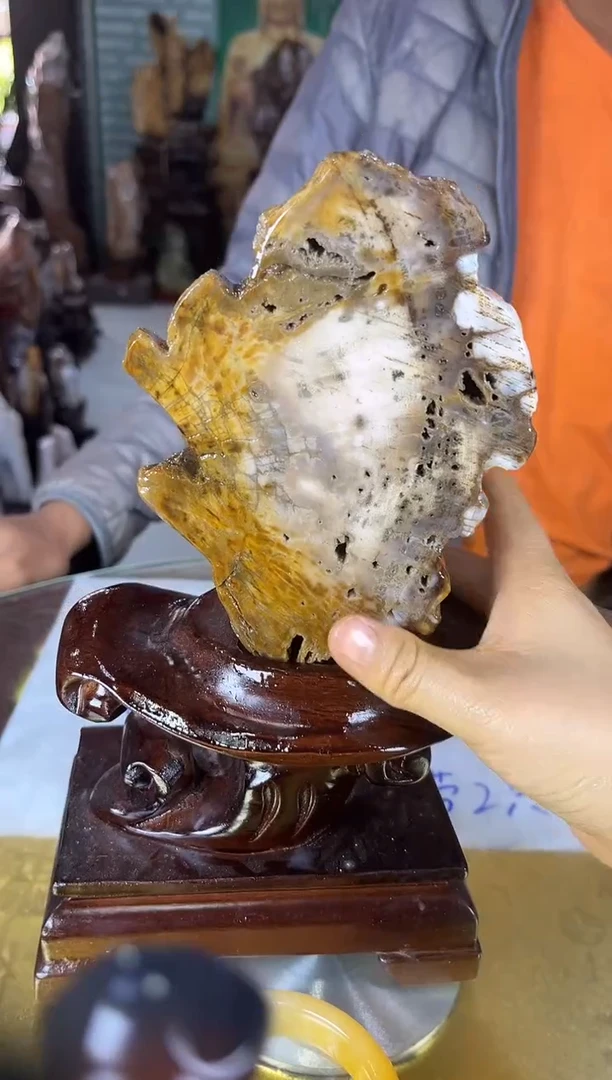 缅甸天然树化玉精品居家摆件