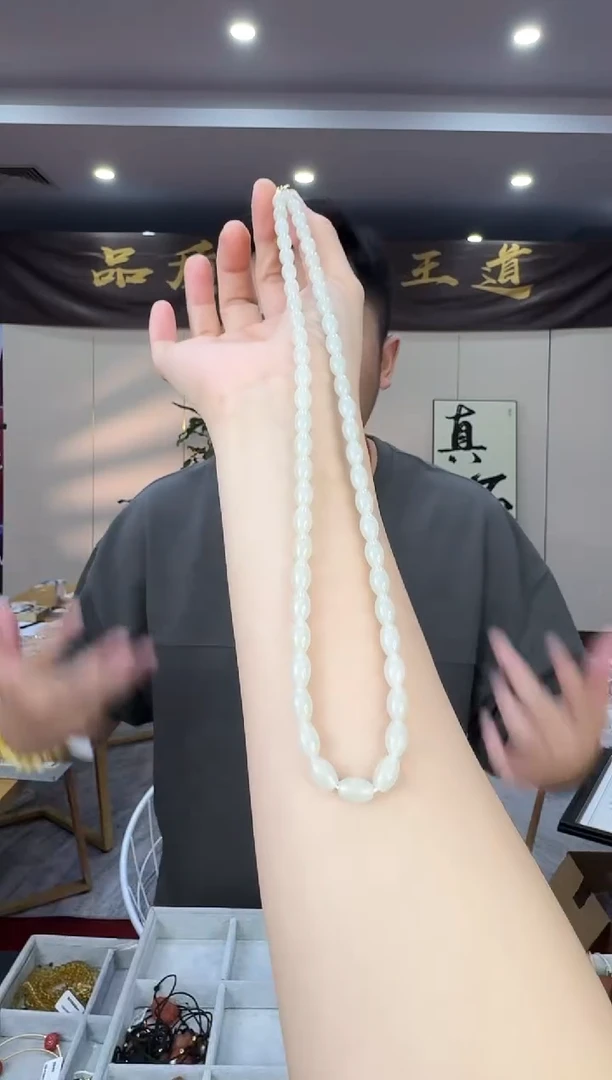 和田玉（子料）银S925镶嵌项链典藏级别