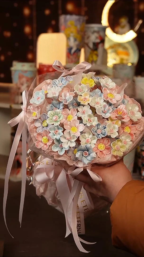 景德镇手工手绘文创陶瓷花（随机发6朵）