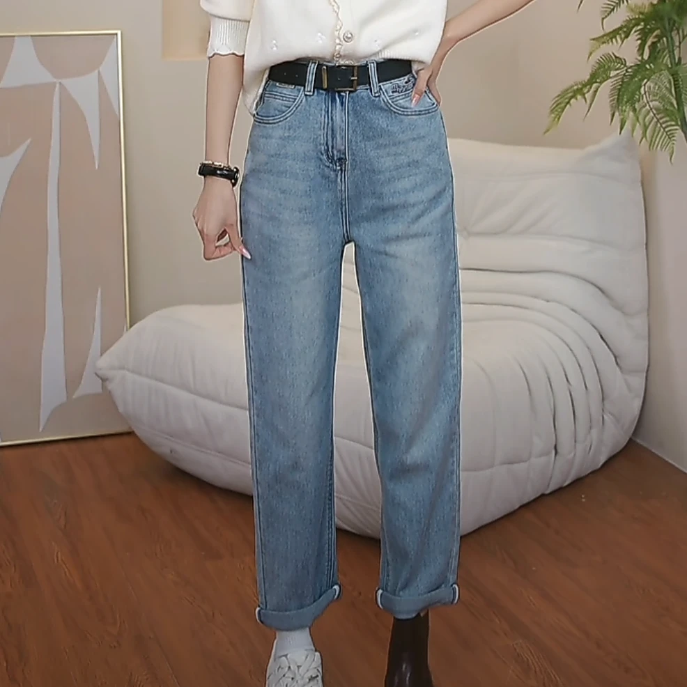 【b32】春季百搭水洗牛仔老爹裤