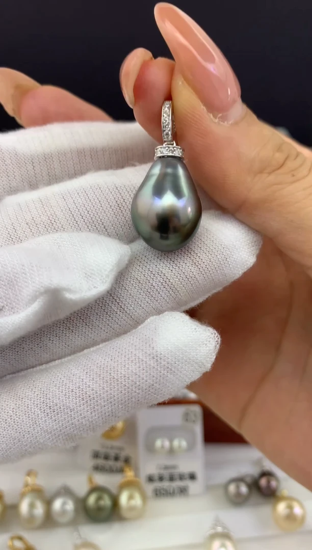 未镶嵌海水珍珠珍珠极光13-14万能吊坠
