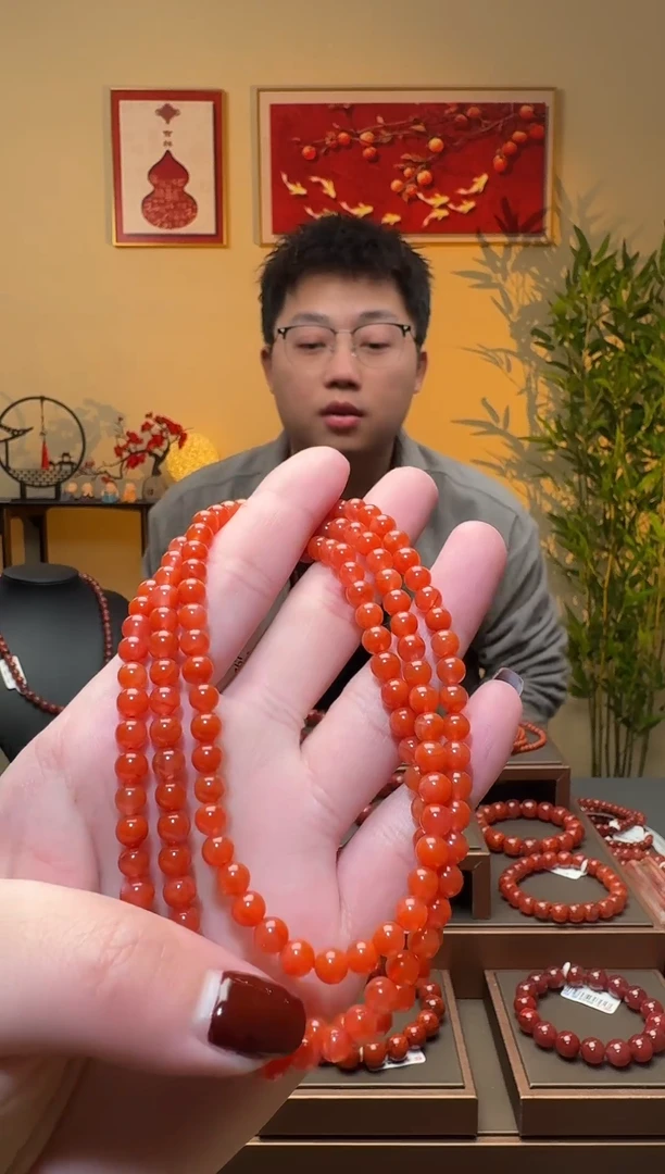 【闪购商品】南红玛瑙手链未镶嵌一条约5mm 多样性发货