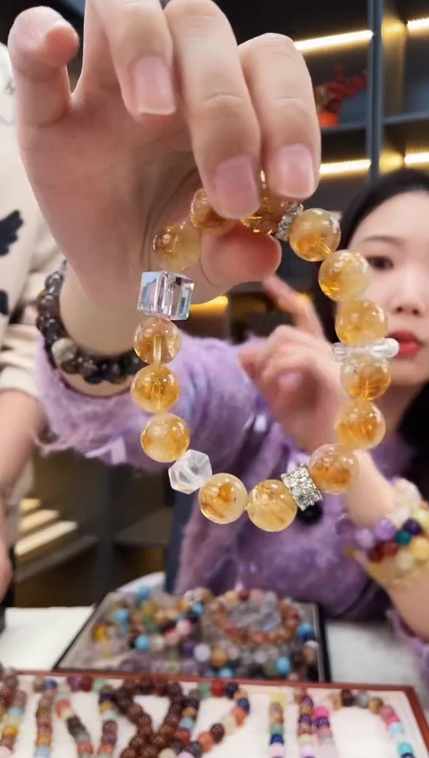 未镶嵌手链水晶黄塔白水方糖手串