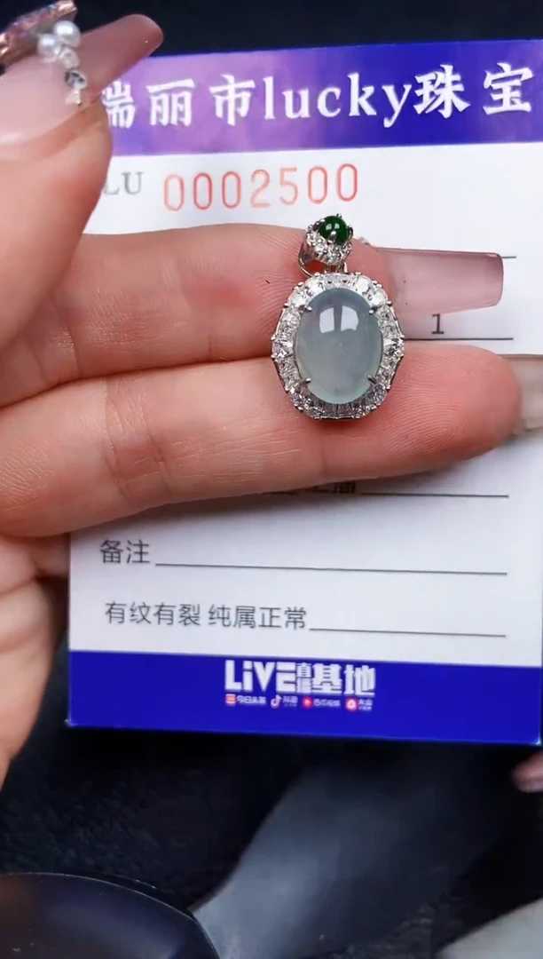 翡翠银S925镶嵌颈饰2500