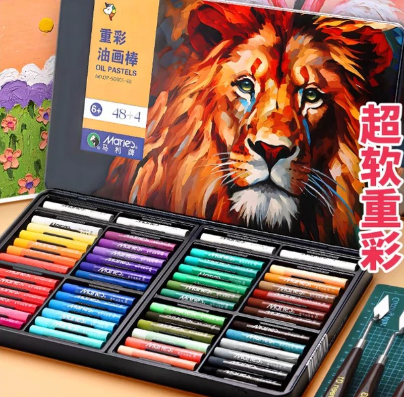 马利【铁盒超软重彩油画棒】重彩油画棒36色+3色/ 48色+4色盒装