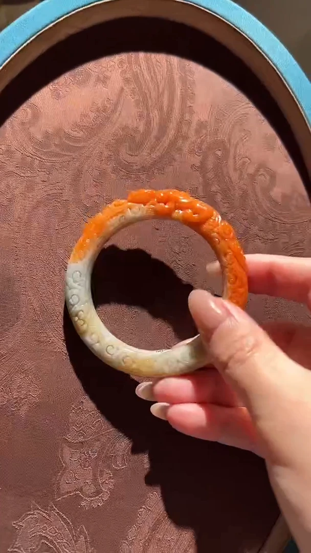 【闪购商品】翡翠手镯未镶嵌红翡绿翠 23号