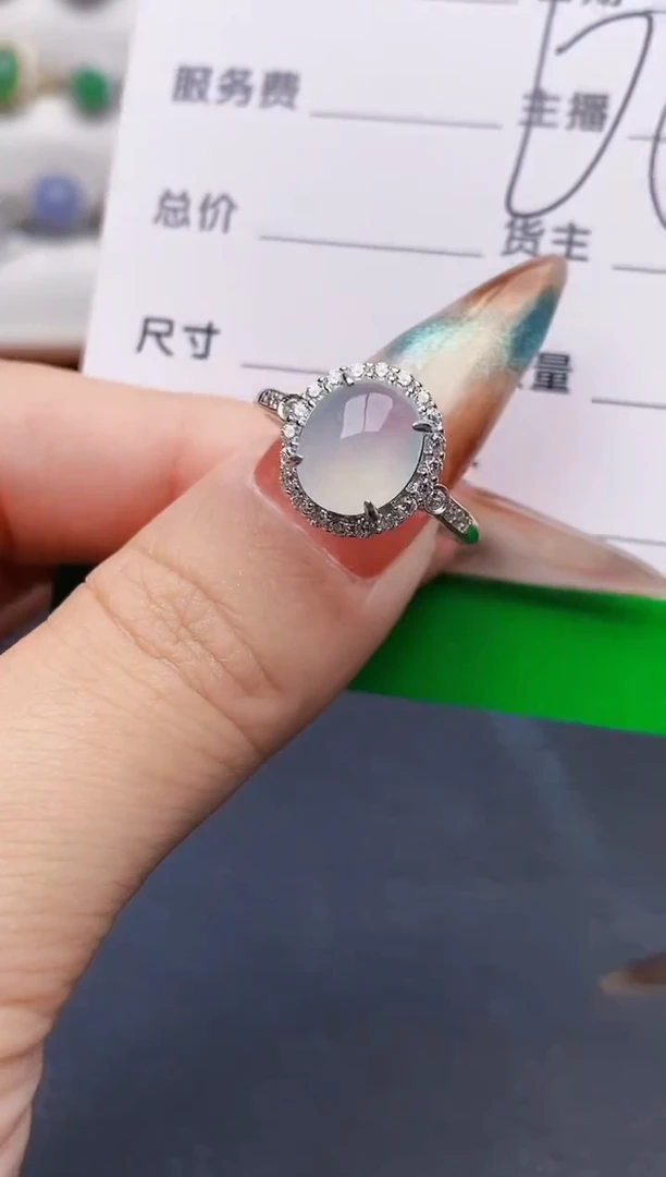 银S925镶嵌戒指翡翠5855