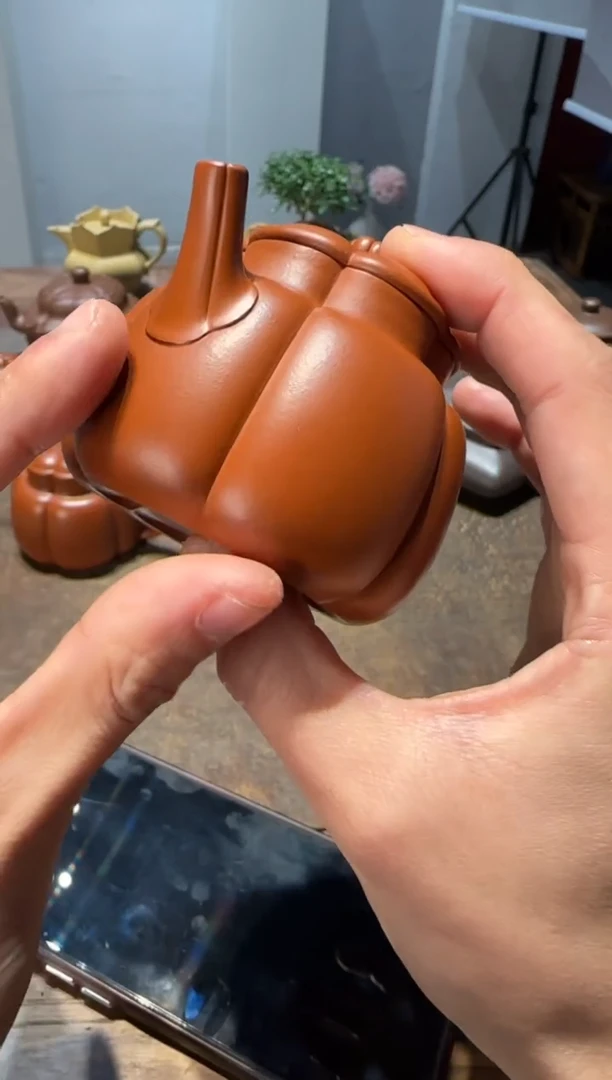 茶壶紫砂~**博繁花 朱泥