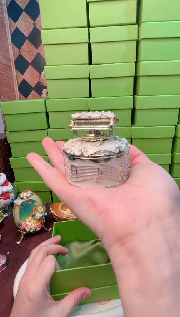 锌合金珐琅彩首饰盒摆件默认微瑕不退不换～