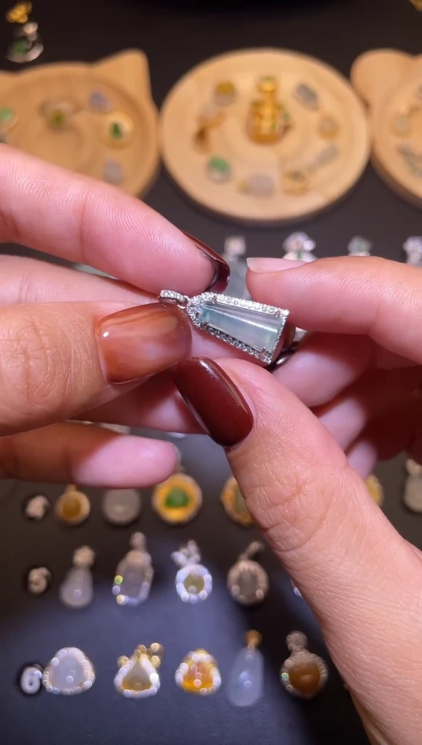 吊坠(不含链)银S925镶嵌翡翠1