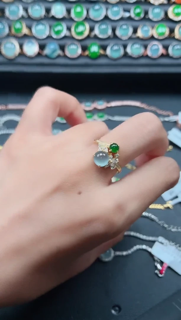 翡翠戒指银S925镶嵌111111