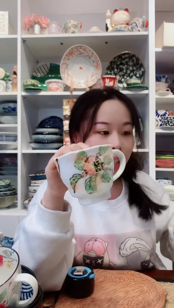 陶瓷bloom粗陶手绘山樱花马克杯