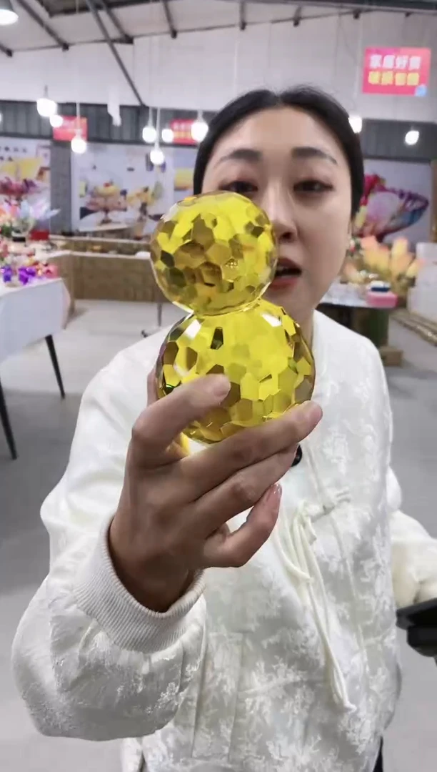 水晶玻璃黄色大号葫芦【无花】